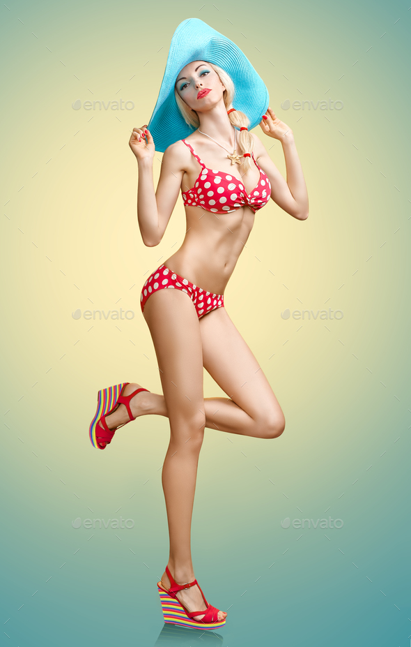 Pinup swimsuits cheap